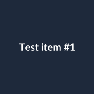Test item #1