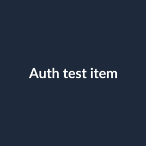 Auth test item