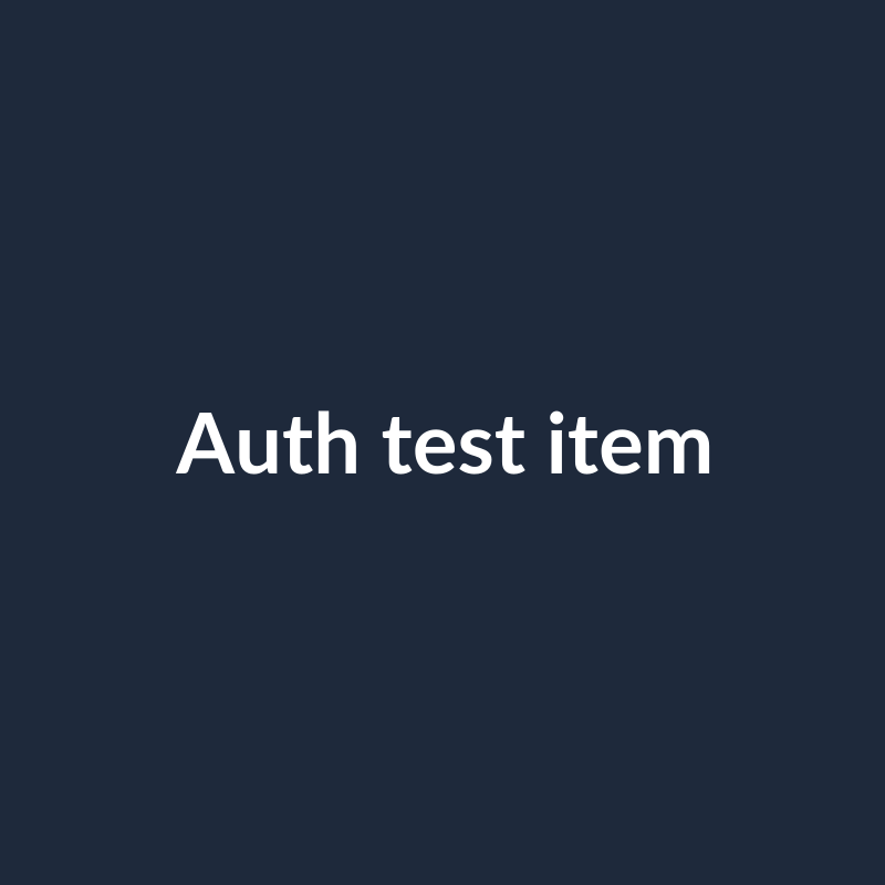Auth test item